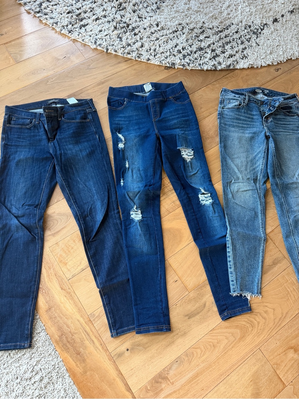 Set of 3 Women’s Dark Blue Skinny Jeans, size 27/2, Banana Republic, Old Navy